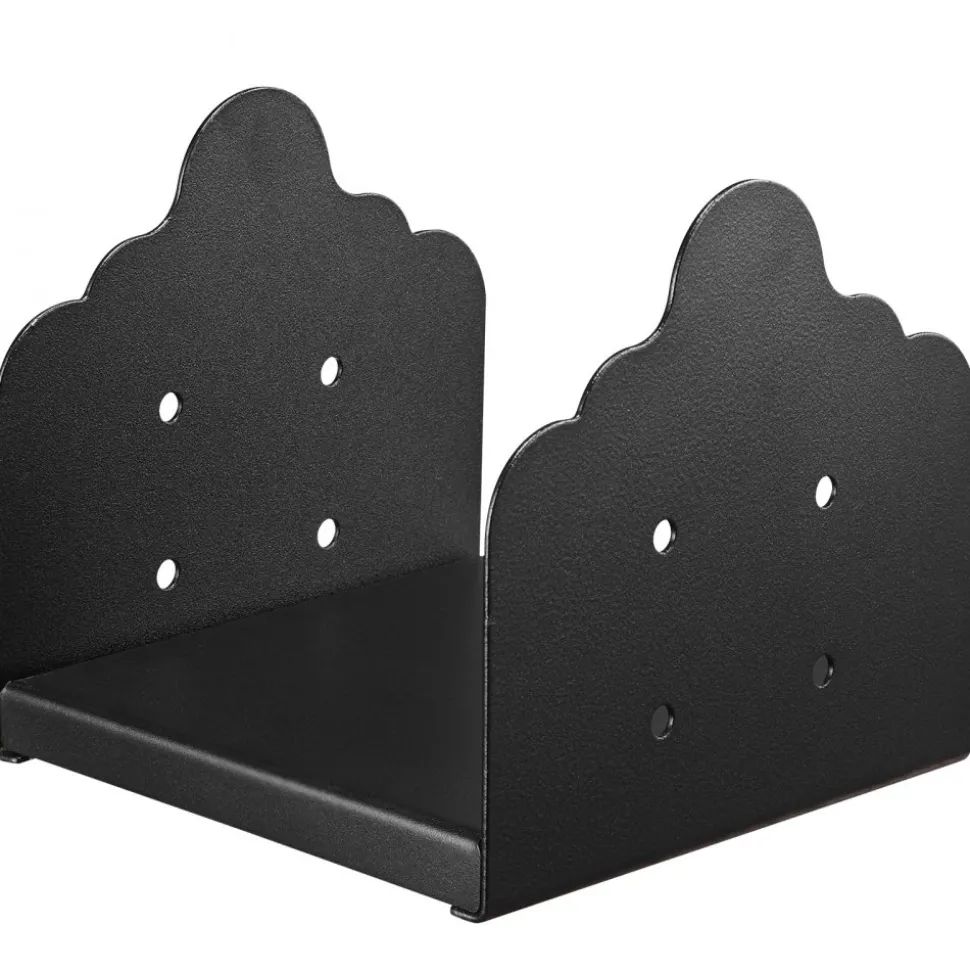 VEVOR 4x4 Post Base 8 Pcs, Inner Size 3.6x3.6 inch / 92x92 mm Post Brackets, Heavy Duty Carbon Steel Decking Posts, Wood Posts Brackets for Pavilion Deck Railing Support Deck Base Plate, Black