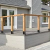 VEVOR 4x4 Post Base 2 Pcs, Inner Size 3.6"x3.6" Post Base Brackets, Heavy Duty Powder-Coated Post Anchor Matte Black Wood Post Brackets for Pavilion Deck Railing Support Deck Base Plate