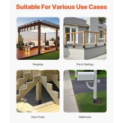 VEVOR 4x4 Post Base 2 Pcs, Inner Size 3.6
