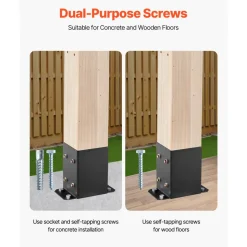 VEVOR 4x4 Post Base 2 Pcs, Inner Size 3.6