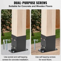 VEVOR 4x4 Post Base 10 Pcs, Inner Size 3.6