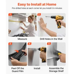 VEVOR 30" x 24" Stainless Steel Backsplash for Stove, Ultra Flat Splatter Guard, Wall Shield Range Hood Backsplash, Easy Clean Kitchen Wall Metal Panel, Pre-Drilled Holes for Easy Installation, Silver
