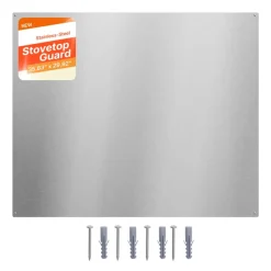 VEVOR 36" x 30" Stainless Steel Backsplash for Stove, Ultra Flat Splatter Guard, Wall Shield Range Hood Backsplash, Easy Clean Kitchen Wall Metal Panel, Pre-Drilled Holes for Easy Installation, Silver
