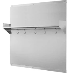 VEVOR 36" x 30" Stainless Steel Backsplash for Stove, Ultra Flat Splatter Guard with Storage Shelf & Hanging Rack, Wall Shield Range Hood Panel, Easy Clean, Pre-Drilled Holes for Easy Installation