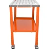VEVOR 36" x 18" Welding Table, 1200lbs Load Capacity Steel Welding Workbench Table on Wheels, Portable Work Bench with Braking Lockable Casters, 4 Tool Slots, 5/8-inch Fixture Holes, Tool Tray