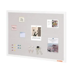 VEVOR 36"x24" White Cork Board with Linen Surface – Stylish Wall-Mounted Bulletin Board for Home, School, Office – Elegant & Functional Noticeboard