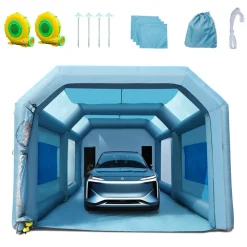 VEVOR 26x15x11ft Inflatable Paint Booth, Inflatable Spray Booth, High Powerful 750W+950W Blowers Spray Booth Tent, Car Paint Tent Air Filter System for Car Parking Tent Workstation Motorcycle Garage