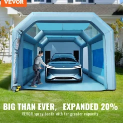VEVOR 26x15x11ft Inflatable Paint Booth, Inflatable Spray Booth, High Powerful 750W+950W Blowers Spray Booth Tent, Car Paint Tent Air Filter System for Car Parking Tent Workstation Motorcycle Garage