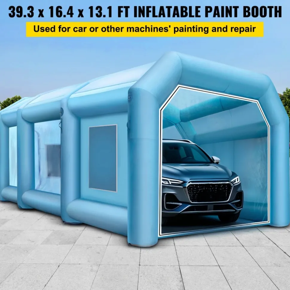 VEVOR 39.3x16.4x13.1Ft Inflatable Spray Booth Custom Tent Paint Booth Inflatable