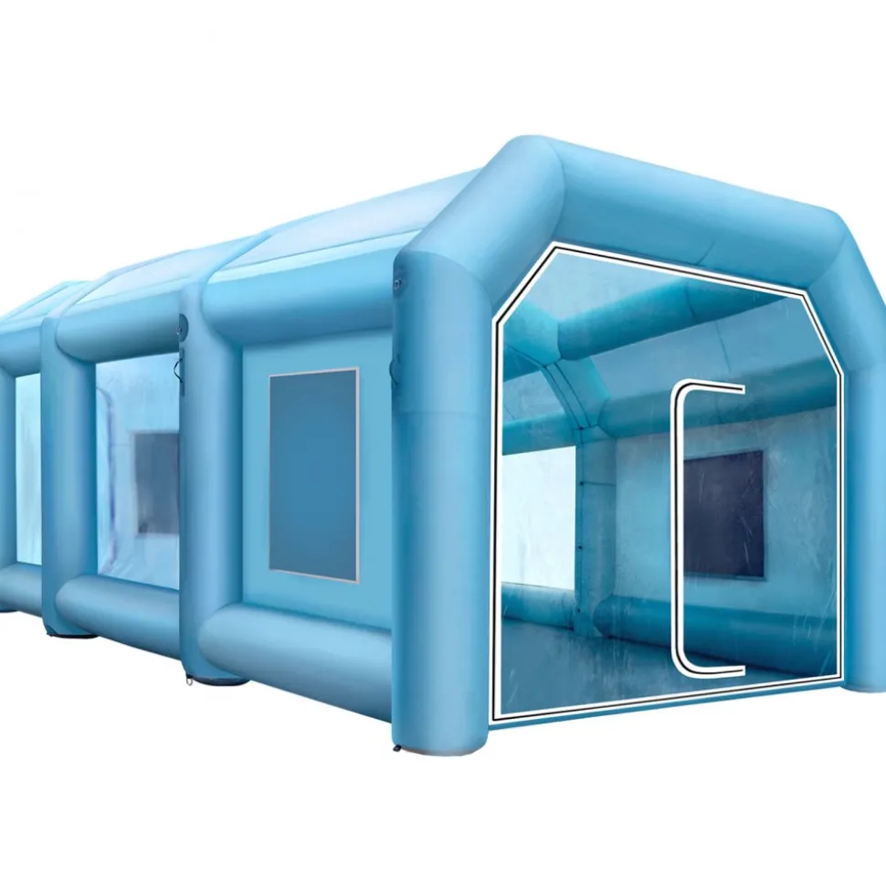 VEVOR 39.3x16.4x13.1Ft Inflatable Spray Booth Custom Tent Paint Booth Inflatable
