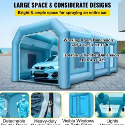 VEVOR 39.3x16.4x13.1Ft Inflatable Spray Booth Custom Tent Paint Booth Inflatable