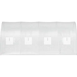 VEVOR 12 x 7 x 7 ft Walk-in Tunnel Greenhouse, Portable Plant Hot House with Galvanized Steel Hoops, 1 Top Beams, 2 Diagonal Poles, 1 Zippered Door & 6 Roll-up Windows, Green