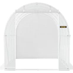 VEVOR 12 x 7 x 7 ft Walk-in Tunnel Greenhouse, Portable Plant Hot House with Galvanized Steel Hoops, 1 Top Beams, 2 Diagonal Poles, 1 Zippered Door & 6 Roll-up Windows, Green