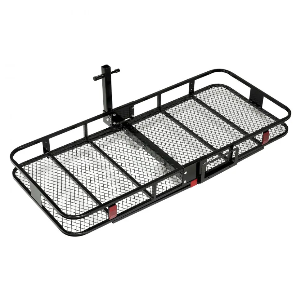 VEVOR 60" x 24" x 14", Hitch Cargo Carrier, 500 lbs Capacity Hitch Cargo Carrier with Cargo Net & Waterproof Cargo Bag, Folding Hitch Mount Cargo Carrier with Reflective Reminder, Fit for SUVs