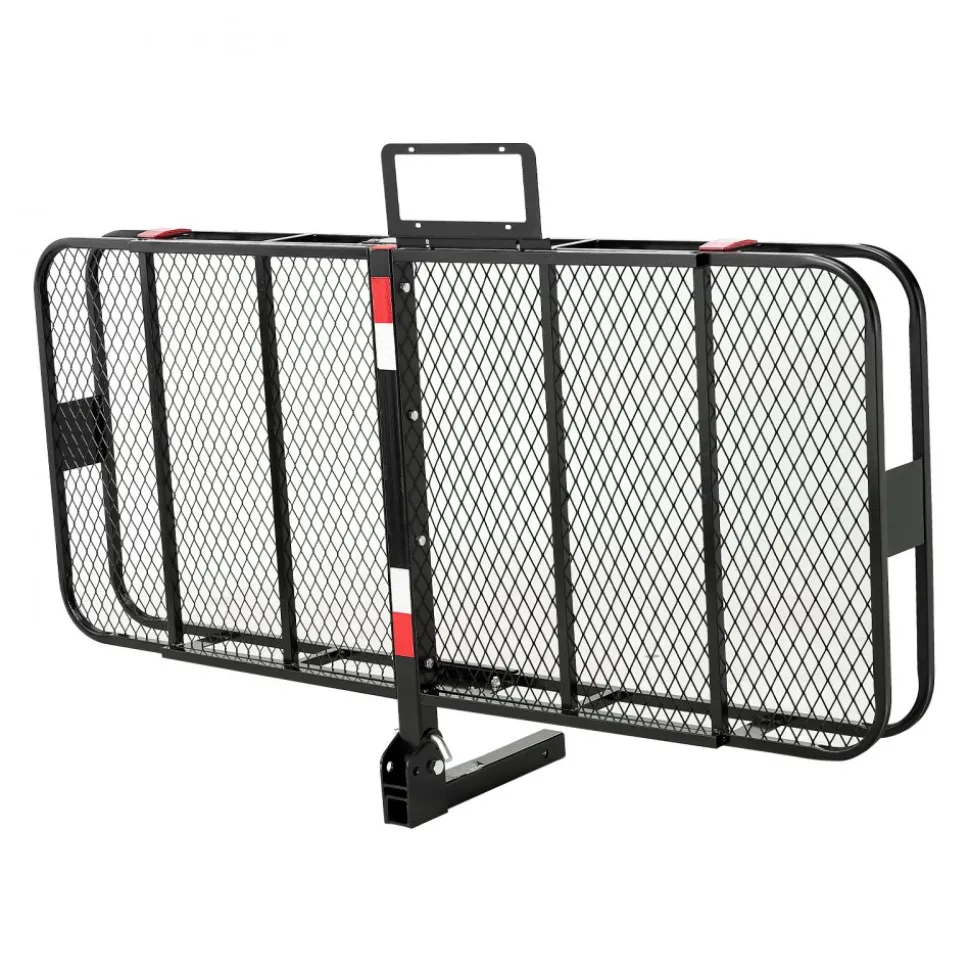 VEVOR 60" x 24" x 14", Hitch Cargo Carrier, 500 lbs Capacity Hitch Cargo Carrier with Cargo Net & Waterproof Cargo Bag, Folding Hitch Mount Cargo Carrier with Reflective Reminder, Fit for SUVs