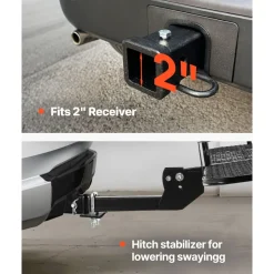 VEVOR 60" x 24" x 6", Hitch Cargo Carrier, 500 lbs Capacity Hitch Cargo Carrier with Nighttime Reflective Reminder, Folding Hitch Mount Cargo Carrier with Hitch Stabilizer, Fit for SUVs