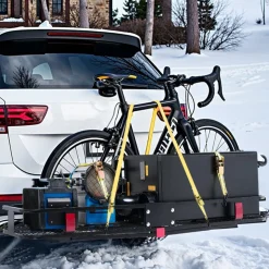 VEVOR 60" x 20" x 6", Hitch Cargo Carrier, 500 lbs Capacity Hitch Cargo Carrier with Cargo Net & Waterproof Cargo Bag, Folding Hitch Mount Cargo Carrier with Hitch Lock for 2" Receiver, Fit for SUVs