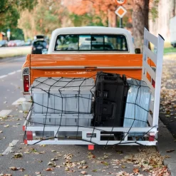 VEVOR 50 x 29.5 x 8.7 inch Hitch Cargo Carrier, 500lbs Capacity Trailer Hitch Mounted Cargo Basket, Aluminum Luggage Carrier Rack with Folding Ramp, Fits 2