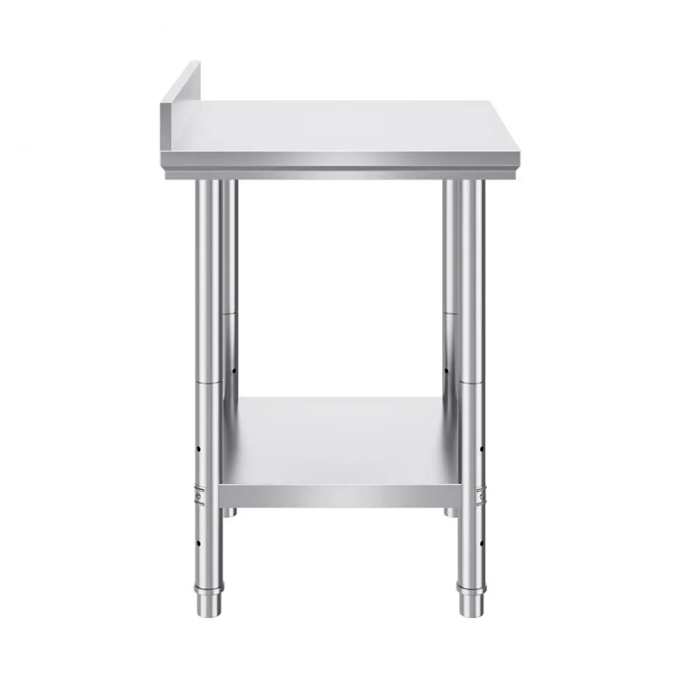VEVOR 24 x 24 x 35 Inch Stainless Steel Work Table, Commercial Food Prep Worktable Heavy Duty Prep Worktable, Metal Work Table with Adjustable Height for Restaurant, Home and Hotel