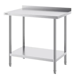 VEVOR 24 x 36 x 36 Inch Stainless Steel Work Table, Commercial Food Prep Worktable Heavy Duty Prep Worktable, Metal Work Table with Adjustable Height for Restaurant, Home and Hotel