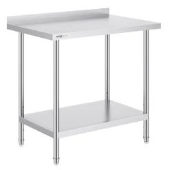 VEVOR 24 x 36 x 36 Inch Stainless Steel Work Table, Commercial Food Prep Worktable Heavy Duty Prep Worktable, Metal Work Table with Adjustable Height for Restaurant, Home and Hotel