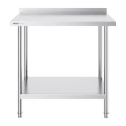 VEVOR 24 x 36 x 36 Inch Stainless Steel Work Table, Commercial Food Prep Worktable Heavy Duty Prep Worktable, Metal Work Table with Adjustable Height for Restaurant, Home and Hotel
