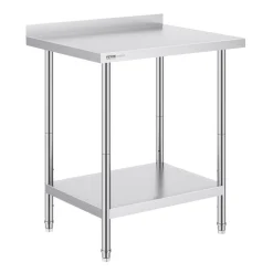 VEVOR 24 x 30 x 36 Inch Stainless Steel Work Table, Commercial Food Prep Worktable Heavy Duty Prep Worktable, Metal Work Table with Adjustable Height for Restaurant, Home and Hotel