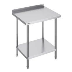 VEVOR 24 x 30 x 36 Inch Stainless Steel Work Table, Commercial Food Prep Worktable Heavy Duty Prep Worktable, Metal Work Table with Adjustable Height for Restaurant, Home and Hotel