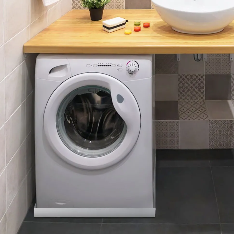 VEVOR 32 x 32 x 2.5 Inch Washing Machine Pan 18 GA Thickness 304 Stainless Steel Heavy Duty Compact Washer Drip Tray with Drain Hole & Hose Adapter