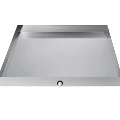 VEVOR 27 x 25 x 2.5 Inch Washing Machine Pan 304 Stainless Steel Washing Machine Drain Pan 18 GA Thickness Heavy Duty Compact Washer Drip Tray with Drain Hole & Hose Adapter