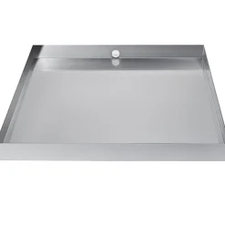 VEVOR 27 x 25 x 2.5 Inch Washing Machine Pan 304 Stainless Steel Washing Machine Drain Pan 18 GA Thickness Heavy Duty Compact Washer Drip Tray with Drain Hole & Hose Adapter