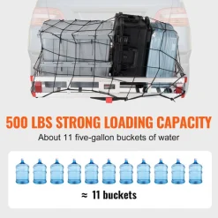 VEVOR 49.4 x 22.4 x 7.1 in Hitch Cargo Carrier, 500lbs Loading Capacity Trailer Hitch Mounted Cargo Basket, Rust-proof Aluminum Luggage Carrier Rack Fits 2" Hitch Receiver for SUV Truck Pickup Camping