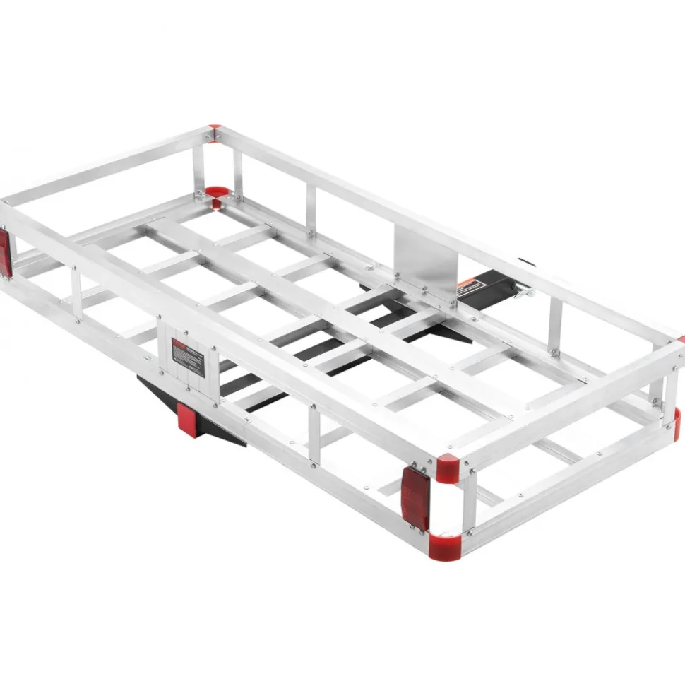 VEVOR 49.4 x 22.4 x 7.1 in Hitch Cargo Carrier, 500lbs Loading Capacity Trailer Hitch Mounted Cargo Basket, Rust-proof Aluminum Luggage Carrier Rack Fits 2" Hitch Receiver for SUV Truck Pickup Camping