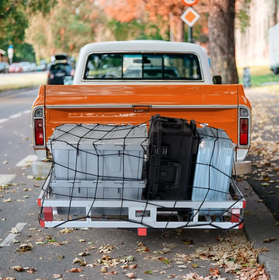VEVOR 49.4 x 22.4 x 7.1 in Hitch Cargo Carrier, 500lbs Loading Capacity Trailer Hitch Mounted Cargo Basket, Rust-proof Aluminum Luggage Carrier Rack Fits 2" Hitch Receiver for SUV Truck Pickup Camping