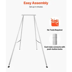 VEVOR Yoga Stand Frame, 9.6 ft Length Swing Stand, Max 551.2 lbs Load Triangular Structure Aerial Rig, Aerial Silk Stands for Yoga Enthusiasts, Non-Slip Base, Lightweight, Detachable Design