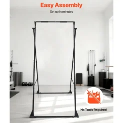 VEVOR Yoga Stand Frame, Max 440.9 lbs Load Swing Stand, Triangular Structure Yoga Aerial Rig, Aerial Silk Stands with EVA Foam, 4-Level Horizontal & 6-Level Vertical Adjustment, Multi-Functional