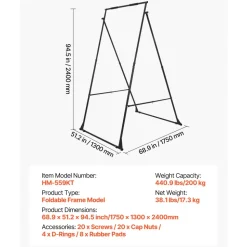 VEVOR Yoga Stand Frame, Max 440.9 lbs Load Swing Stand, Triangular Structure Yoga Aerial Rig, Aerial Silk Stands with EVA Foam, 4-Level Horizontal & 6-Level Vertical Adjustment, Multi-Functional