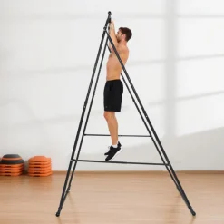 VEVOR Yoga Stand Frame, Max 440.9 lbs Load Swing Stand, Triangular Structure Pull Up Stands, Aerial Silk Stands with EVA Foam & 6.6-yard Yoga Hammock, 4-Level Horizontal & 6-Level Vertical Adjustment