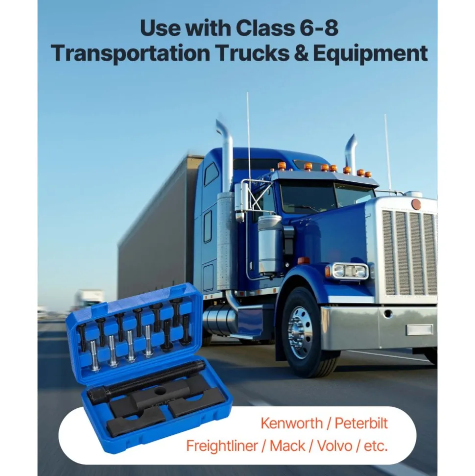 VEVOR Yoke Puller, Made for Class 6-8 Transportation Trucks and Equipment, Heavy Duty Yoke Removal Tool Kit, Automotive Yoke Puller Kit Compatible with Kenworth, Peterbilt, Freightliner, Mack, Volvo