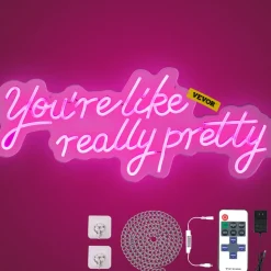 VEVOR You're Like Really Pretty Neon Sign, 27.5" x 12" Pink LED Neon Signs for Wall Decor, Large Lights Sign with Remote Control and Power Adapter, Used for Party, Wedding, Living Room, Office