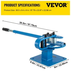 VEVOR YP-9 Manual Bender, Soild Round Square Bar Metal Bender with 7 Bending Dies, Metal Rod Bar Bender Bending Tool for Construction Site Auto Repair