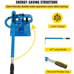 VEVOR YP-9 Manual Bender, Soild Round Square Bar Metal Bender with 7 Bending Dies, Metal Rod Bar Bender Bending Tool for Construction Site Auto Repair