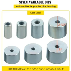 VEVOR YP-9 Manual Bender, Soild Round Square Bar Metal Bender with 7 Bending Dies, Metal Rod Bar Bender Bending Tool for Construction Site Auto Repair