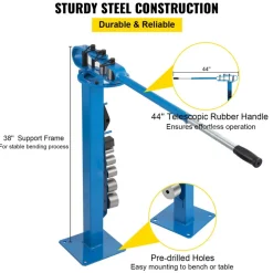 VEVOR YP-38 Metal Bender 1"-3" Flat Bar Square Rod Bending 7 Dies w/ Floor Stand