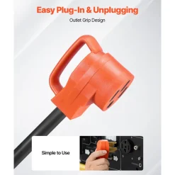 VEVOR Y Splitter Adapter, 30 Amp, 4 Prong Outlet 240 Volt Dryer to EV Charger Adapter, NEMA 14-30P to 14-30R/14-50R, with Grip Handle, Heavy Duty 10 AWG STW Wire, for EV Charger Dryer RV