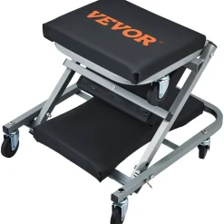 VEVOR Z-Creeper Seat, 2 in 1 Rolling Folding Car Creeper/Stool, 300 lbs Capacity Mechanic Creeper, Low Profile Creeper with 6 pcs Wheels for Garage, Shop, Auto Repair, Lay Down or Sit, Black