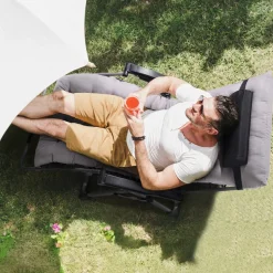 VEVOR Zero Gravity Chair, 33 inch Zero Gravity Recliner Lounge Chair for Indoor and Outdoor, Adjustable Anti Gravity Chair with Cushion, Headrest, Footrest, and Cupholder, 500 lbs, Gray