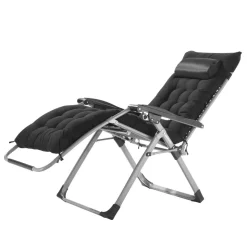 VEVOR Zero Gravity Chair, 26 inch Zero Gravity Recliner Lounge Chair for Indoor and Outdoor, Adjustable Anti Gravity Chair with Cushion, Headrest, Footrest, and Cupholder, 500 lbs, Black