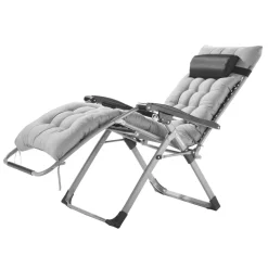 VEVOR Zero Gravity Chair, 26 inch Zero Gravity Recliner Lounge Chair for Indoor and Outdoor, Adjustable Anti Gravity Chair with Cushion, Headrest, Footrest, and Cupholder, 500 lbs, Gray