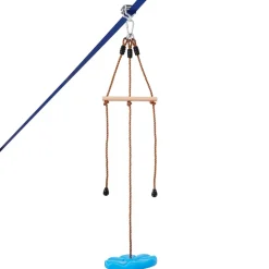 VEVOR Zipline Kit for Kids and Adult, 52 ft Zip Line Kits Up to 500 lb, Backyard Outdoor Quick Setup Zipline, Playground Entertainment with Zipline, Nylon Safety Harness, Seat, and Handlebar